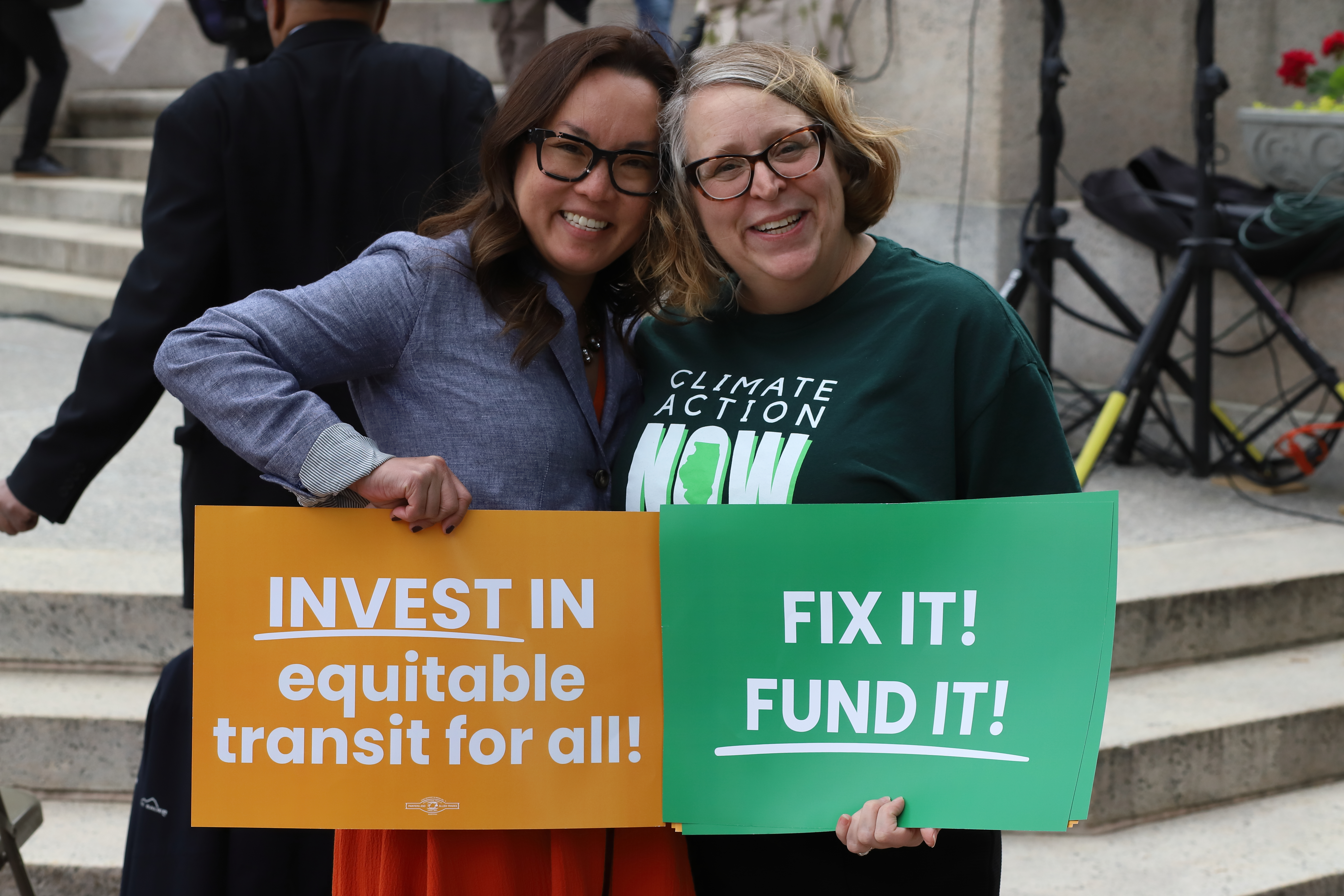 Heather, Chief of Staff for Senator Simmons, and Amy Rynell ED of Active Transportation Alliance