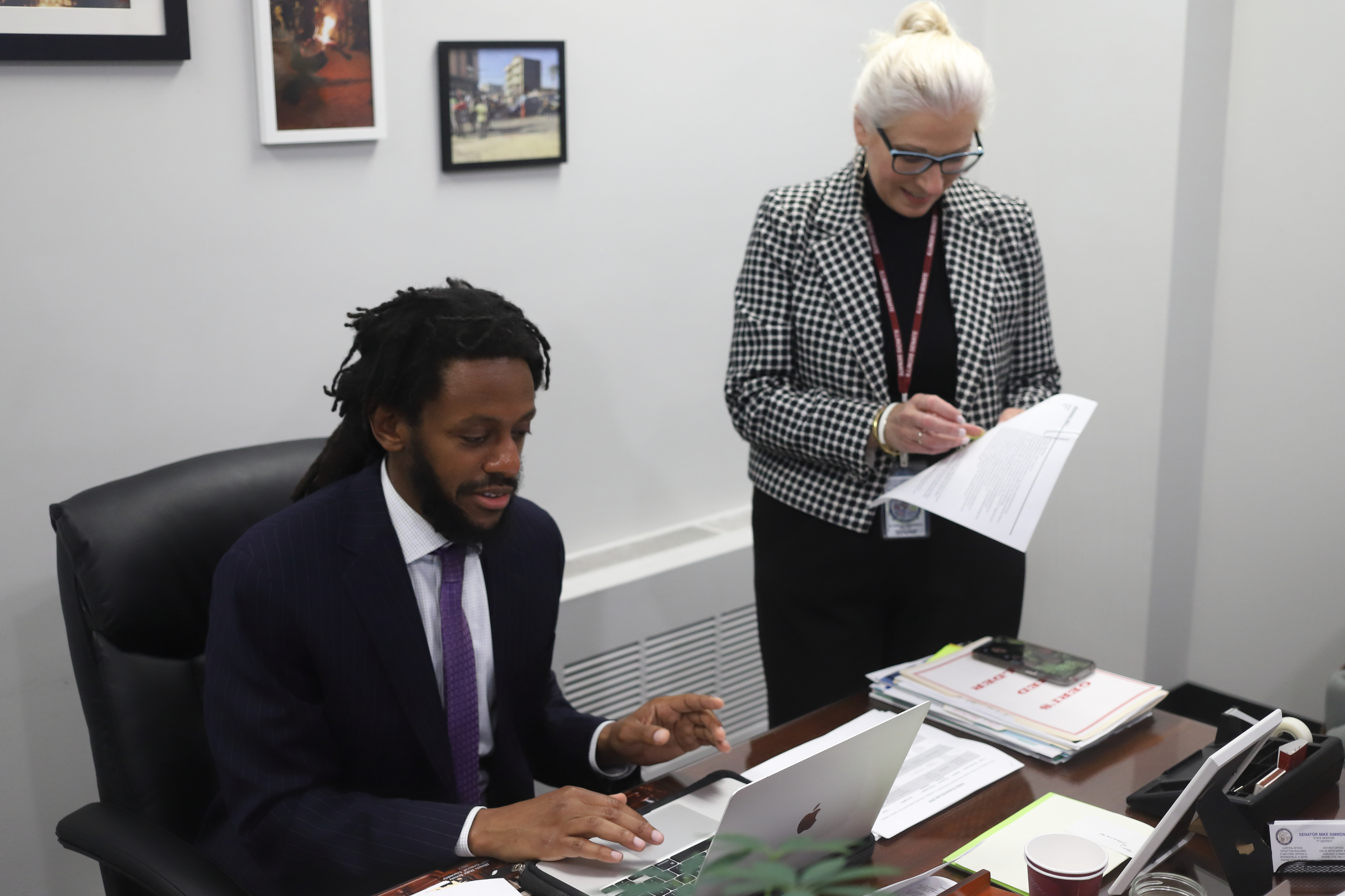 Senator Simmons and Geri, Legislative Aide